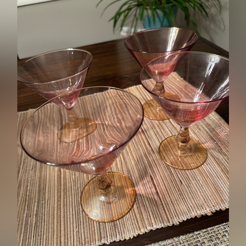 Pink martini glasses set of four